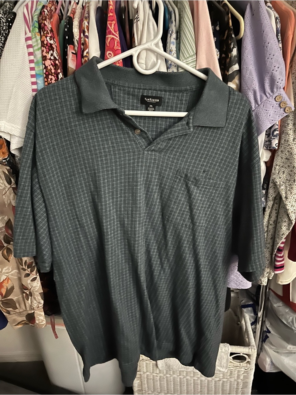 C ex Van Heusen Men's Dark Green Short-Sleeve Polo